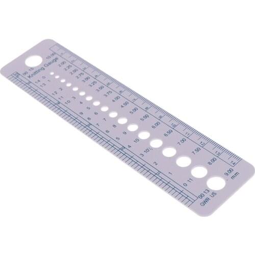 Knitting Accessories Needle Gauge Inch Sewing Ruler Tool CM 2-10mm Size Measure