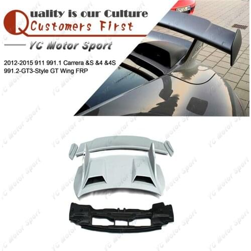 Car Accessories FRP Fiber Glass Trunk GT Wing Fit For 2012-2015 911 991.1 Carrera &S &4 &4S 991.2 GT3 Style Rear Spoiler Wing