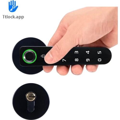 Biometrics Fingerprint Password Bluetooth Door Lock Mechanical Key Electric TTLock APP Door Lock Home Security Smart Door Lock