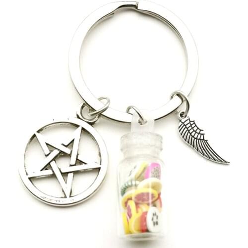 2020 New Supernatural Evil Forces, Hope Salt Pot Pentagram Keychain Retro Men and Women Jewelry Keychain