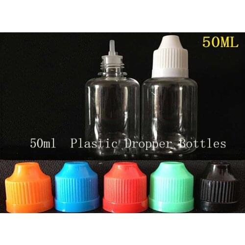 50ml PET dropper oil bottle with childproof cap Long thin tip e liquid bottle empty plastic Eye Dropper Bottles