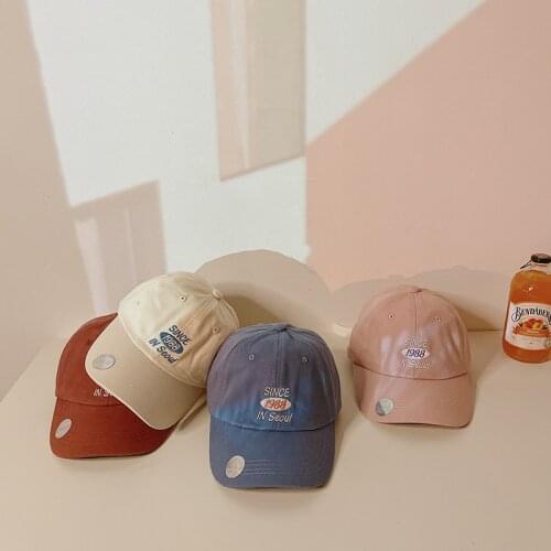 Kids Cotton Baseball Caps Trend Letter Embroidered Cap For Boys Girls Simple Number Children Snapback Hats Autumn Unisex Visors