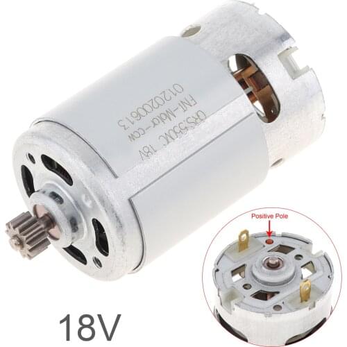 RS550 18V 27500 RPM DC Motor with Two-speed 11 Teeth and High Torque Gears Box for Cordless Charge Drill Screwdriver