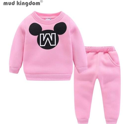 Mudkingdom Boys Girls Outfits Cute Cartoon Pattern Long Sleeve Cotton Autumn Pants Set