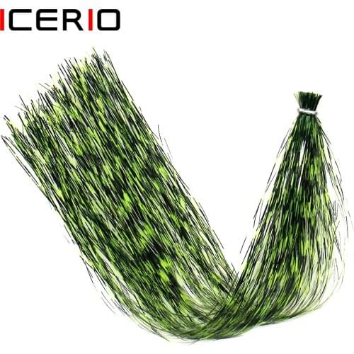 ICERIO Grizzly Barred Flashabou Tinsel Flash Marabou Action Jigs Streamers Winging Saltwater Fishing Fly Tying Material