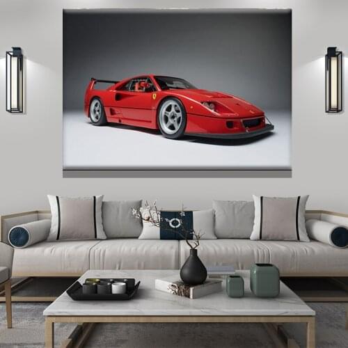 Paintings For Home Decor Ferraris F40 Red Sport Car Supercar Vehicle Picture Canvas Posters Wall Prints Art Living Room