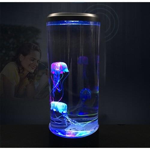 Electric Jellyfish Tank Table Lamp with Color Changing Light Gift for Kids Men Women Home Deco for Room Mood Light for Relax