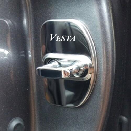 Stainless steel Car interior door lock cover buckle trim sticker For Lada VESTA accessories carstyling