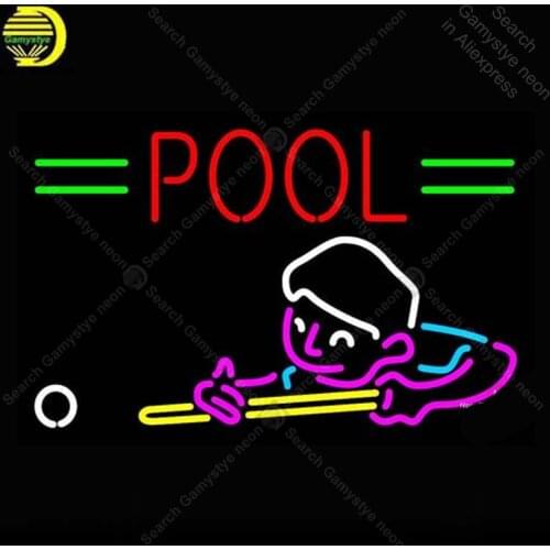 Neon Sign Pool Boy Neon Signs Glass Tubes Neon Bulbs Signboard decorate Game Room Handcraft Beer Bar sign Iconic Sign 19x15 inch