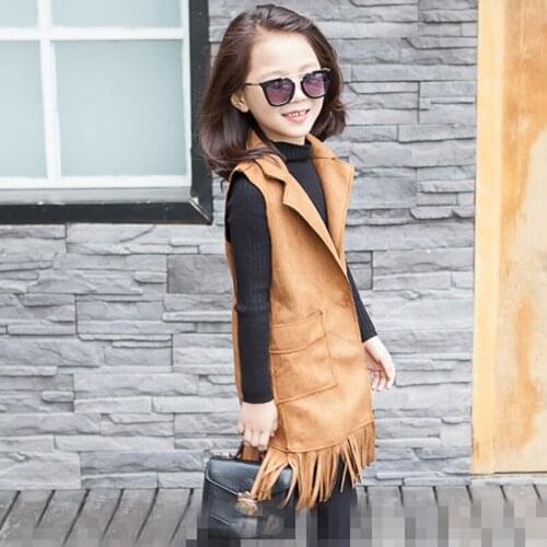 New 2016 Wind Coat Cardigan Jackets for Girls Spring Trend Style Girls Jackets Kids tassel outwear