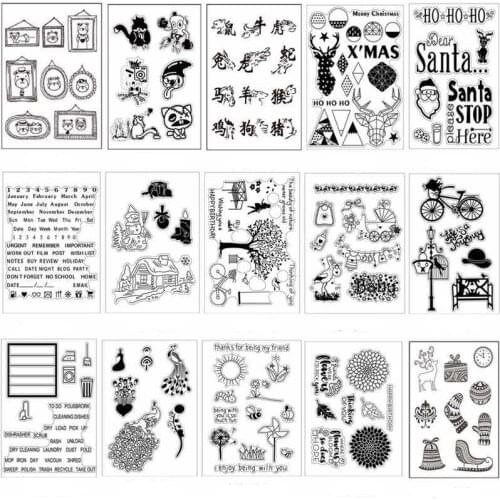 New Transparent Clear Silicone stamps for Scrapbooking DIY Seal Photo Album Decor Embossing Folder Template Sheets craft