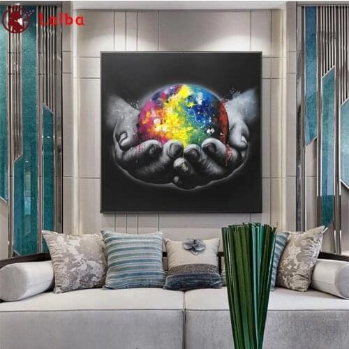 New 5D Round Diamond Painting Abstract art, protect the earth Sticker Diamond diy Embroidery Home Decoration Mosaic