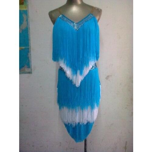 New style Latin dance costume sexy diamond tassel latin dance competition dress for womens child latin dance dresses 024