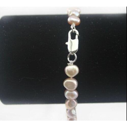 6mm 9mm purple baroque flat pearl necklace Woman Jewelry real natural freshwater pearl