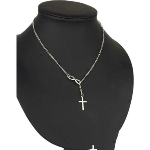 Korean Fashion 8 Words Fashion Alloy Necklace Necklace Cross Pendant Necklace Jewelry Accessories Women Necklace Wholesale