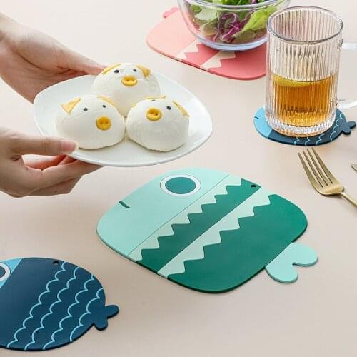 Lovely fish coasters PVC insulation mats creative anti-slip household bowl mats silicone teacup mats