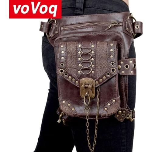 Retro Personality Steampunk Handbags Gothic Leg Bags Bags for Women 2020 Designer Shoulder Waist Bags Packs Men Chest Bag