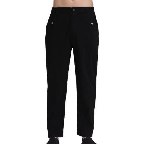 Shanghai Story traditional chinese clothing Mens Linen Pants martial arts Trousers for Man tai chi Kungfu Pants