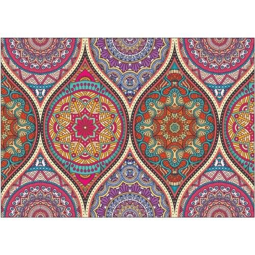 Modern non-slip bohemian floral pattern carpet floor mats living room balcony bathroom kitchen living room bedroom carpet can be