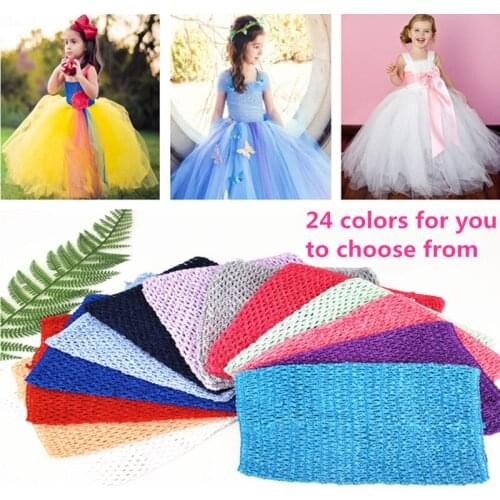 20x23CM TuTu Tube Tops 9inches Girl Elastic Crochet Chest Wrap Handmade Knit Fabric Skirt Dress Accessories 24 Colors 6Z-SH939