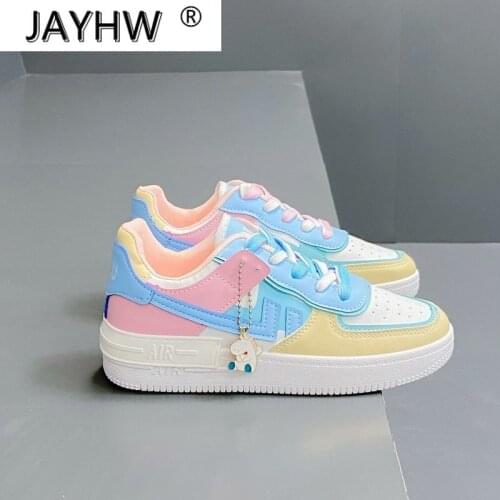 2020 Spring New Womens Shoes Running Casual Shoes White Sneakers Comfortable Shoes Thick-soled Non-slip Vulcanized Shoes