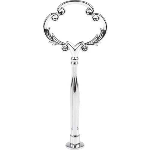 1set 2 3 Tier Cake Plate Stand Heavy Metal Center Handle Fitting Hardware Rod Shape:Ornate Victoriana Color:Silver Amount:1 Set