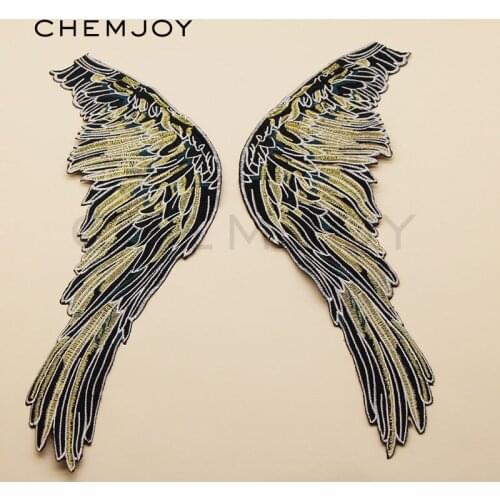 1 Pair Angel Wings Embroidered Patches for Clothes Sewing Appliques for Jackets Coats Rock Punk Clothing Badges Big Biker Patch