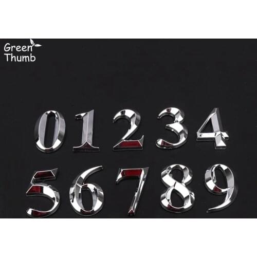 1pc 5cm Sliver Number Plate 0-9 ABS Digital House Number Can be Pasted Stereoscopic DIY Sticker