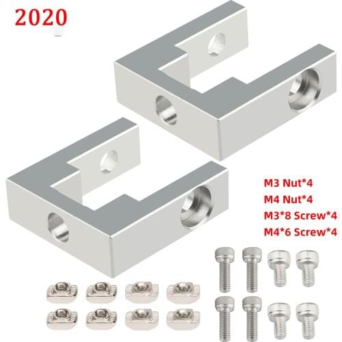 2 Set BLV Ender-3 3D Printer Parts 2020 2040 Profile Fixed Block With Screw Kit For MGN12 Linear Guide Fixed Block