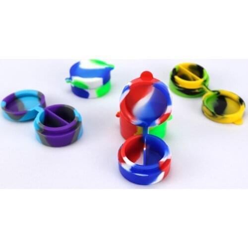 20pcs 10ml Bho Silicone Dab wax jar butane Slick oil Storage with lid , Non-stick Silicone Dabber concentrate container jars