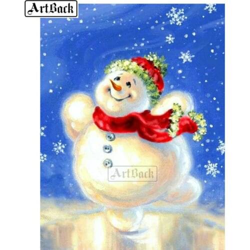 New Diamond Embroidered Snowman Christmas Decoration Full Square Drill Mosaic 3D Diamond Painting for Decorative Artwork ARD457