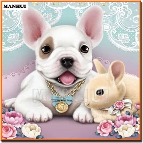 Diamond painting Puppy and rabbit mosaic rhinestone full square/round diy Diamond painting cross stitch diamond embroidery MH491