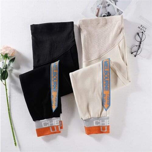 Maternity Pants Korean Fashion Casual Pants For Pregnant Women Elastic Waist Trousers High Quality Large Size Pregnancy Pants