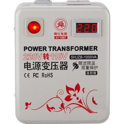 Fast Shipping SHJZB-1000VA 110v to 220v 1000W temperature control Meter Step Down Voltage Converter Transformer Converts