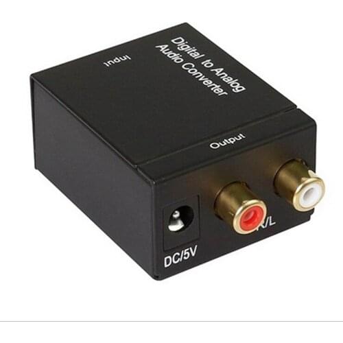 Digital optical coaxial to left and right channel 3.5mm audio analog converter decoder amplifier audio