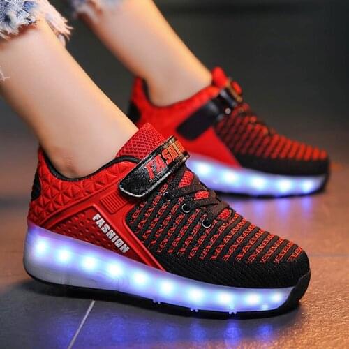 Heelys Girls Childrens Two-wheeled Boys Childrens Shoes with Lights Automatic Invisible Single-wheeled Student Blasting Shoes
