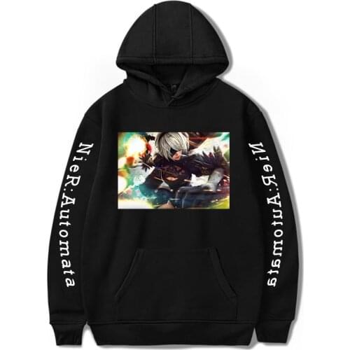 NieR:Automata Game 2D Printing Autumn Men/Women Fashion Unisex Hoodies cool Sweatshirt Long Sleeves leisure Pollover Plus Size