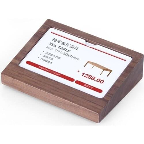 Card Desk Name Rack Table Sign Price Tag Display Stand Shelf Talker Acrylic Cover Signage Plate Slope Wood Block Frame