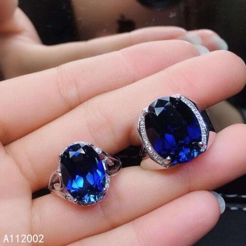 KJJEAXCMY fine jewelry natural sapphire 925 sterling silver new gemstone men women ring Couple suit support test noble
