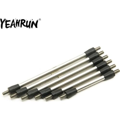 YEAHRUN Metal Link Rod Steering Suspension Linkage Kit for 1/10 Axial SCX10 II 90046 RC Crawler Car Upgrade Parts