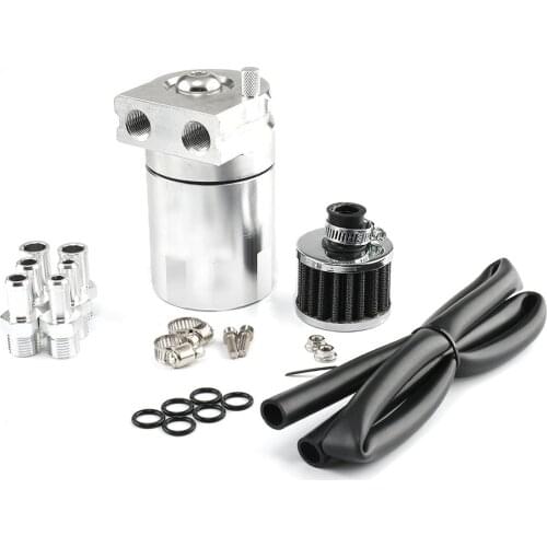 Oil Catch Can Kit Reservoir Tank Engine Polish Baffled Universal Aluminum Oil Pot Update Accessories