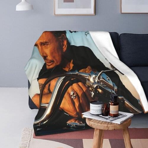 Johnny Hallyday Blanket Fleece All Season Rock Star Multifunction Ultra-Soft Throw Blanket for Bedding Travel Rug Piece