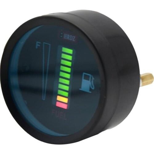 Car And Motorcycle Modified Instrument Auto And Motorcycle Retrofit LED Display Straight Fuel Gauge -12V Green 5.2*5.2*2.8cm