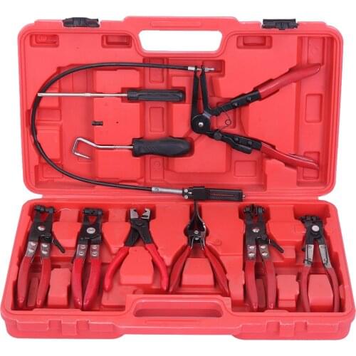 9Pcs Hose Clamp Ring Plier Clip Set Flexible Cable Plier Swivel Jaw Tool Remover Auto Hand Tool Set