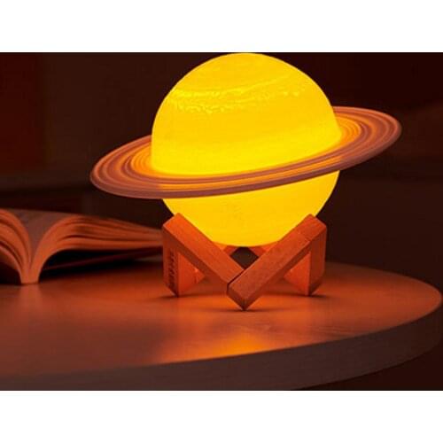 3D Printing Saturn Lamp Home Decoration Bedroom LED Night Light With Remote Controller For Childrens Gift USB Power Night Lamp