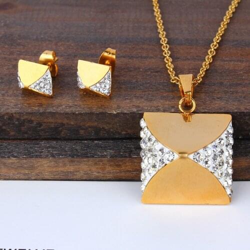 OUFEI Fashion Accessories Jewelry Sets Necklaces & Pendants Choker Clay Stone Wedding Jewelry Womens Stainless Steel Jewelry