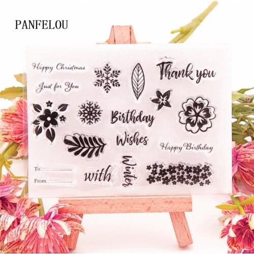 PANFELOU 11x8cm spring plants Transparent Silicone Rubber Clear Stamps cartoon for Scrapbooking/DIY Easter wedding