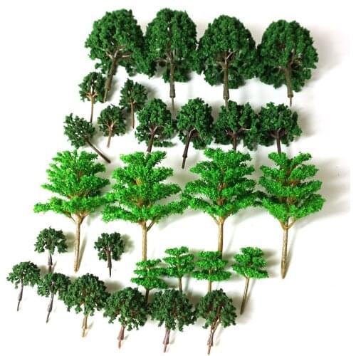 Mixed Model Trees of Different Sizes Accessories Miniature Landscape Scenery Train Model Trees 28pcs