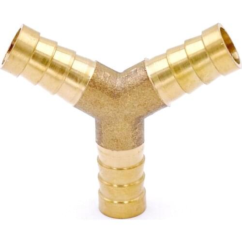 Hose Barbed I/D 12mm Y 3 Ways Brass Coupler Splicer Connector Fitting for Fuel Gas Water