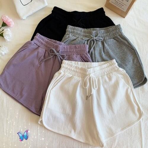 All-match Women Short Pant summer Casual Lady Loose Solid Leisure Female Workout Waistband Skinny Stretch Shorts